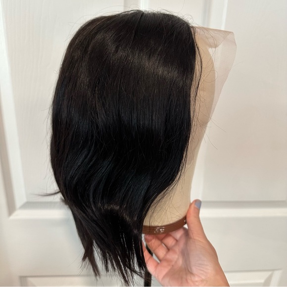 12” Natural Black Bob Wig 100% Human Hair 13x4 HD Lace Front 150% Density It#RH - Picture 7 of 16
